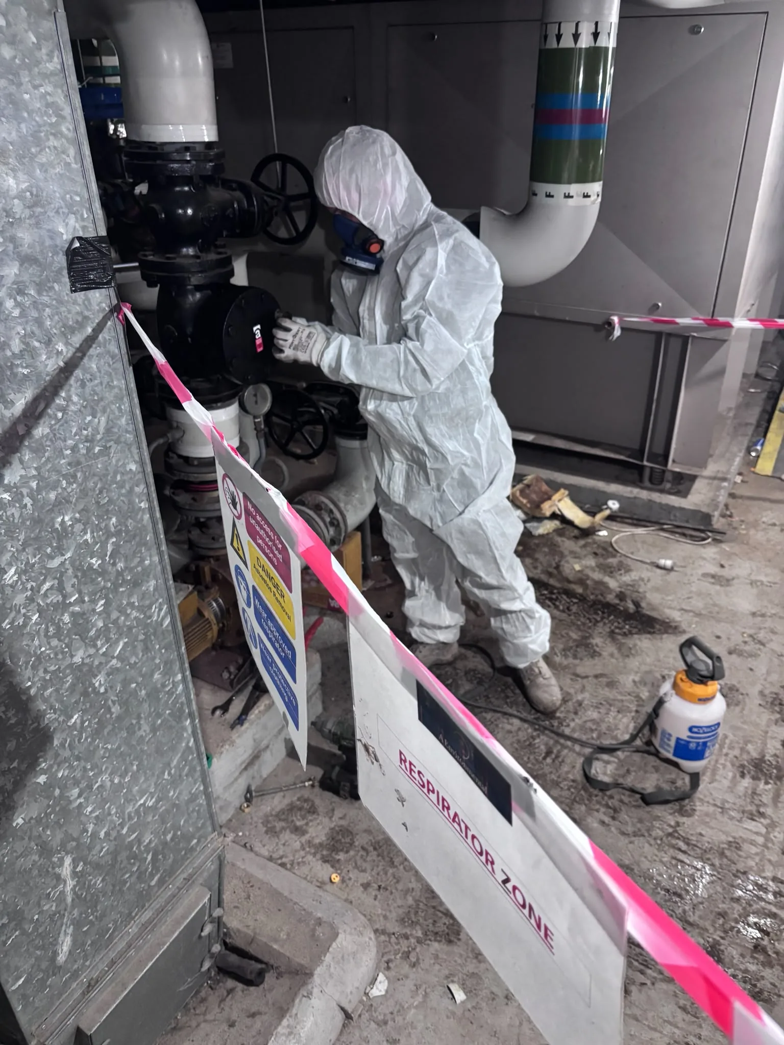 Asbestos artex removal from concrete soffit in Charlton